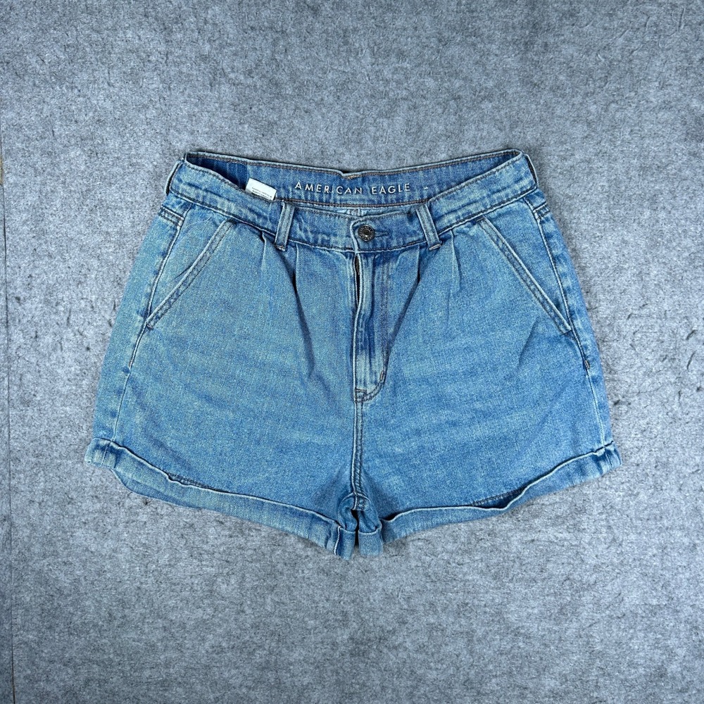 American Eagle denim shorts women 6 Blue Mom Short high waisted cuffed casual